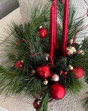 Load image into Gallery viewer, Holiday centrepiece with three candles