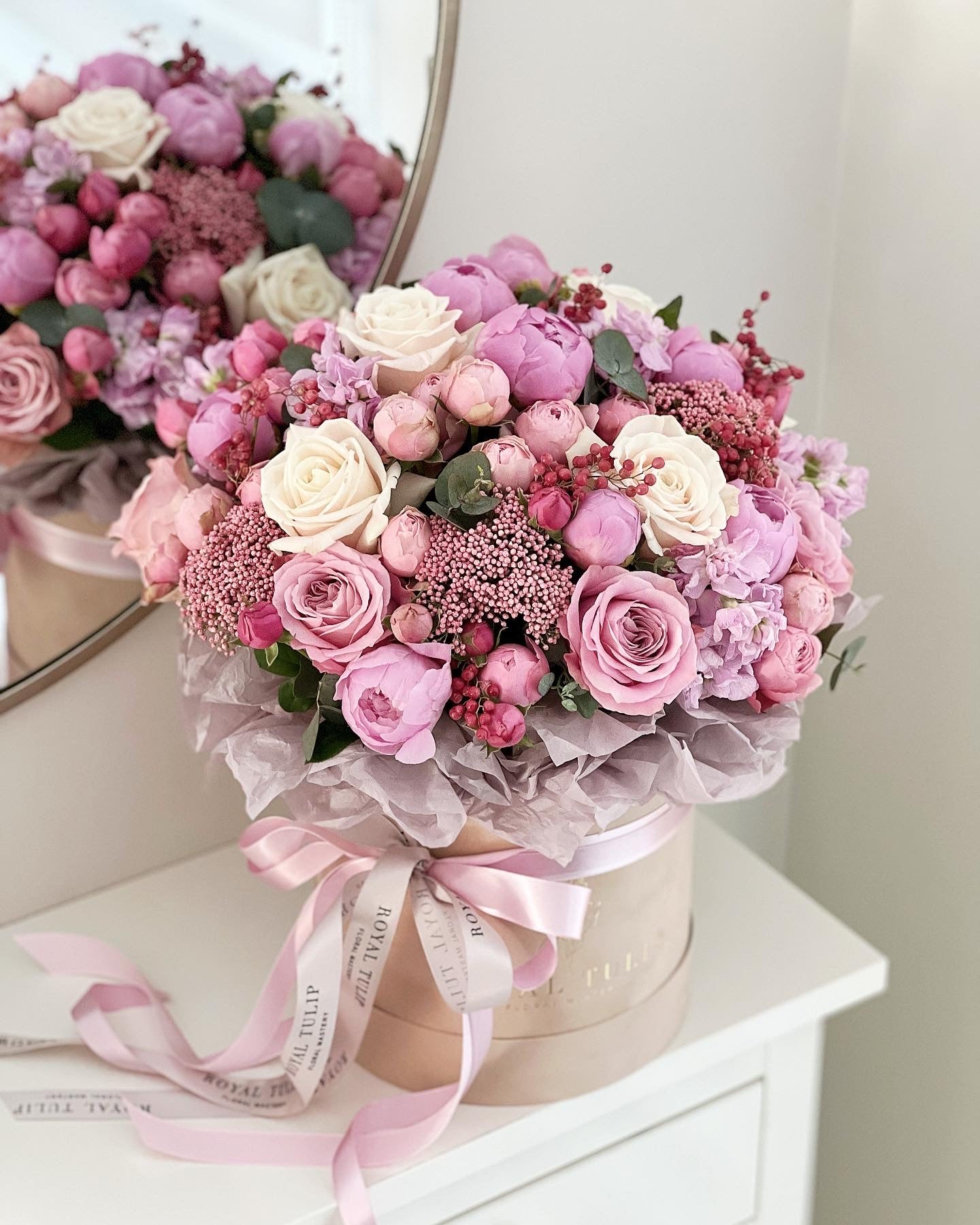 Pretty Box of Pink Roses in a Box