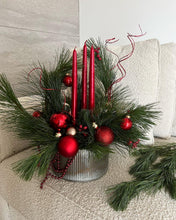 Load image into Gallery viewer, Holiday centrepiece with three candles
